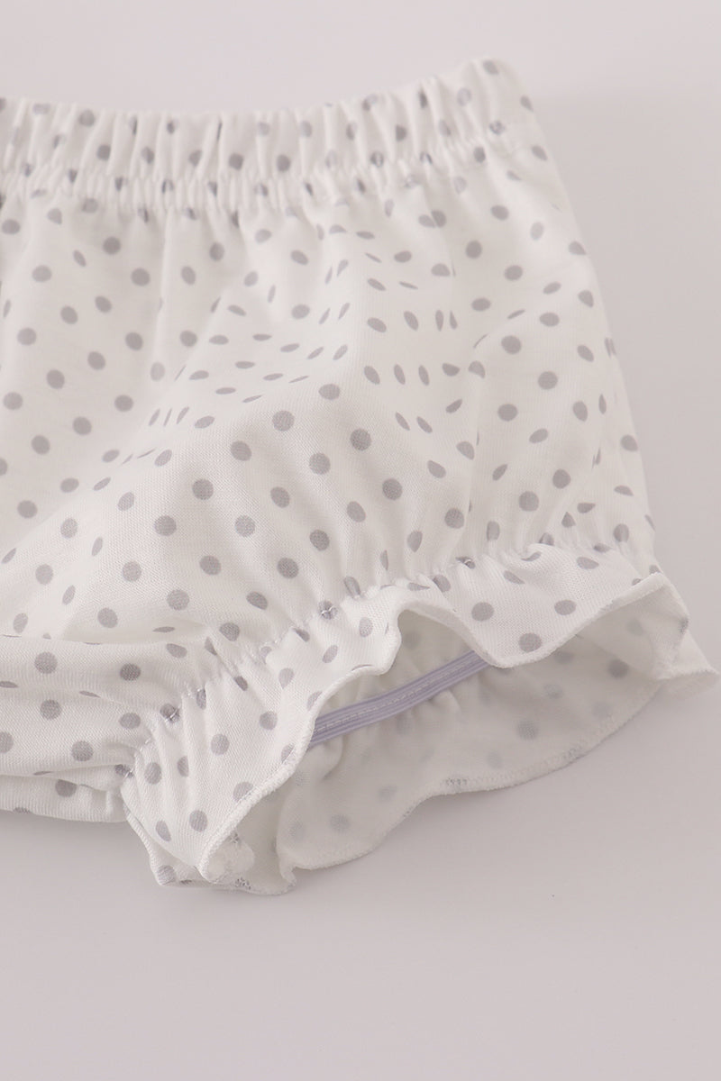 Green plaid sea shell starfish french knot ruffle bloomer set
