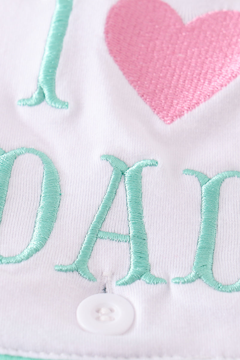 Floral I love dad embroidery dress