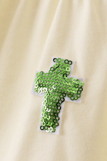 Yellow cross sequin tiered dress