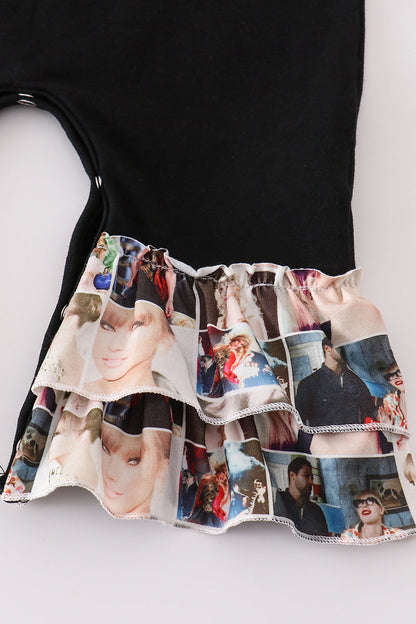 Black music fan girl romper