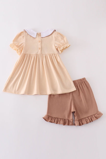 Cream cross french knot set
