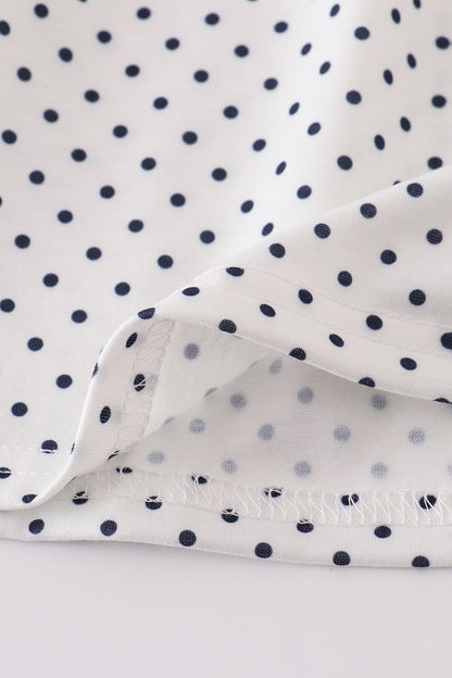 Red cake embroidery dot dress