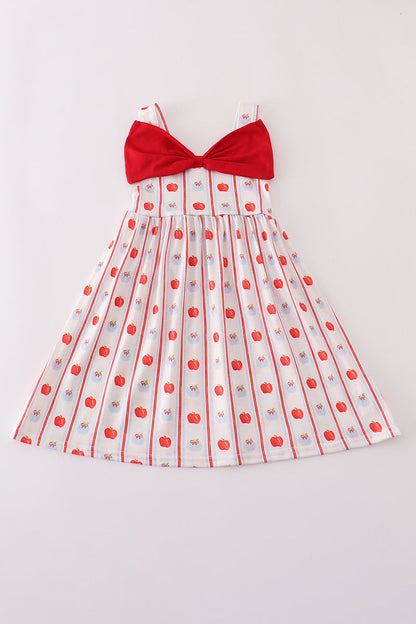Red apple bow dress
