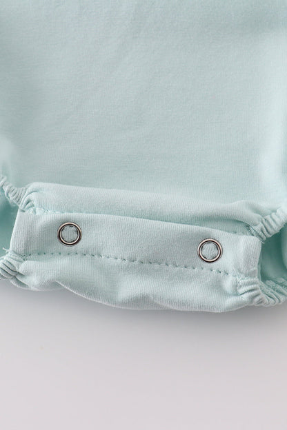 Blue bow pearl smocked bubble