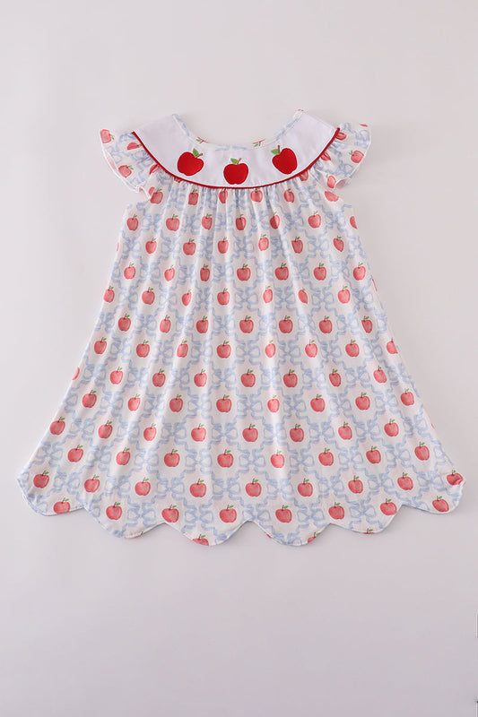Red apple embroidery dress