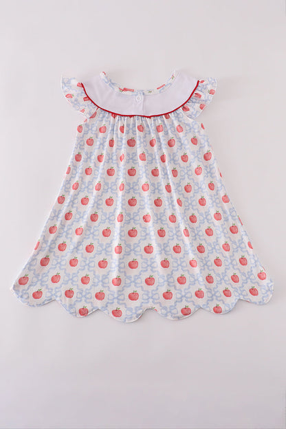 Red apple embroidery dress