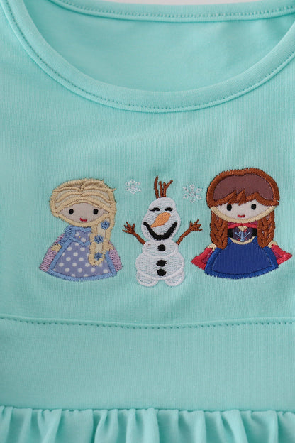 Blue character applique dress
