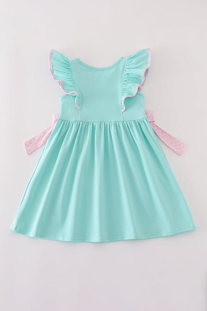 Blue character applique dress