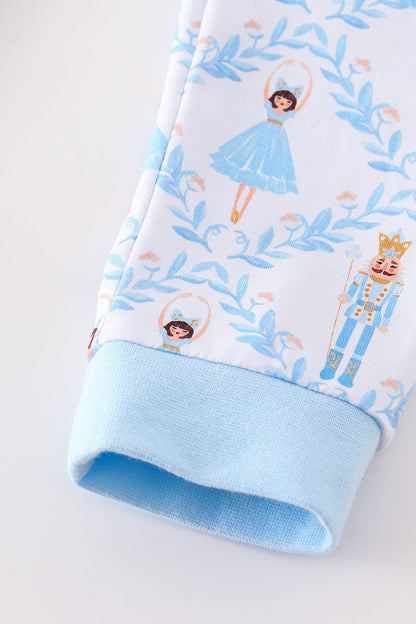 Premium Blue nutcracker print boy romper
