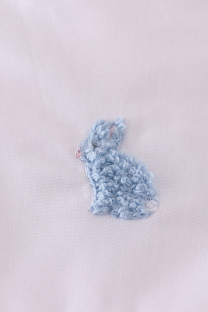 Premium Pink bunny embroidery gingham dress