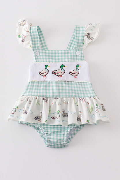 Sage duck girl swimsuit