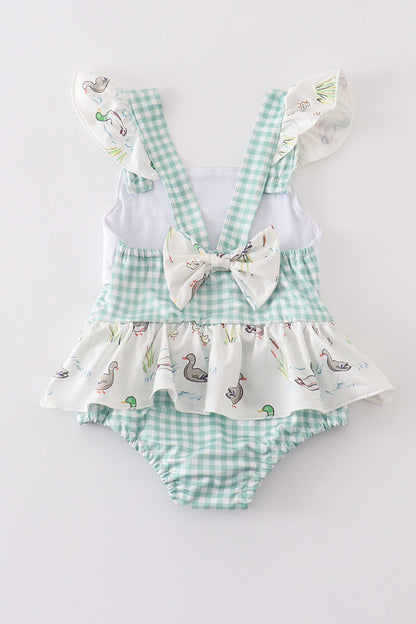 Sage duck girl swimsuit
