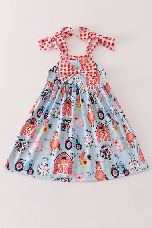 Farm animal strap dress