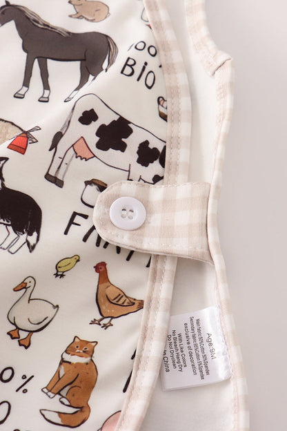 Beige farm baby boy set
