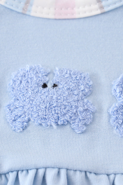 Crab french knot stripe baby girl set