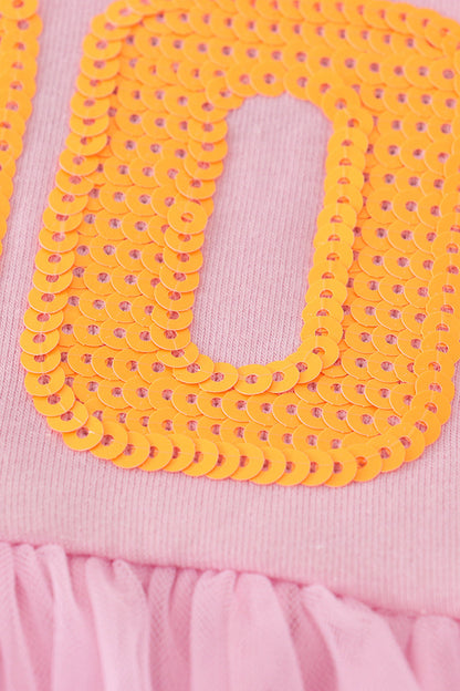 Pink boo sequin dress
