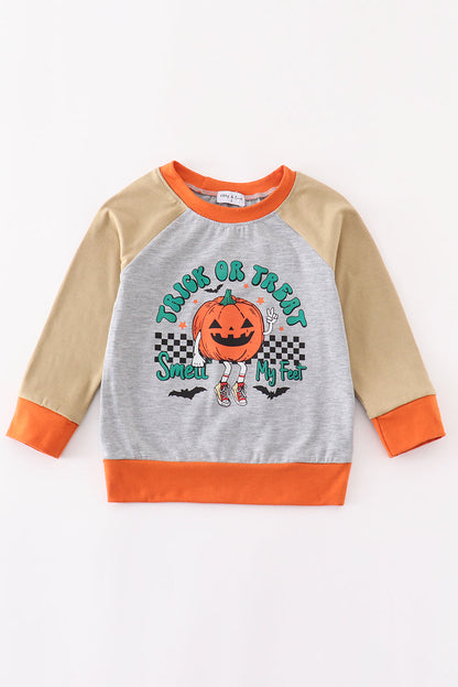 Halloween pumpkin boy top