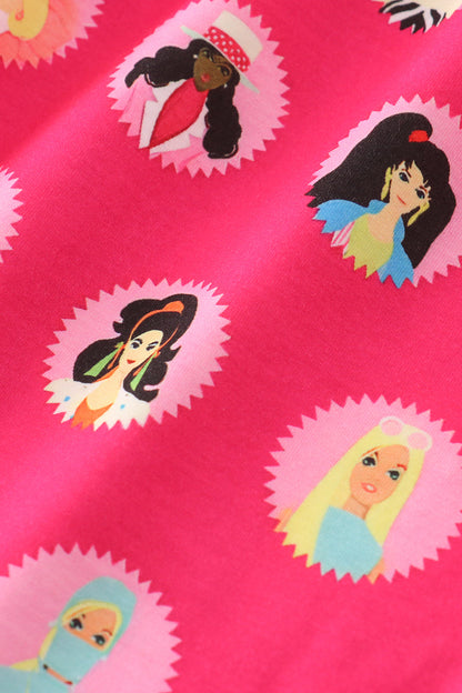 Pink barbie print dress