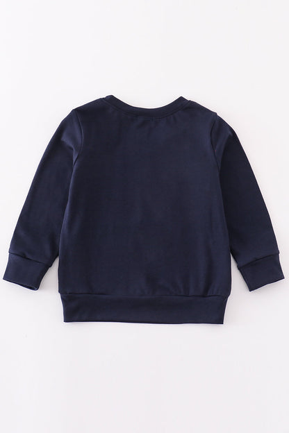 Navy war eagle embroidery boy top