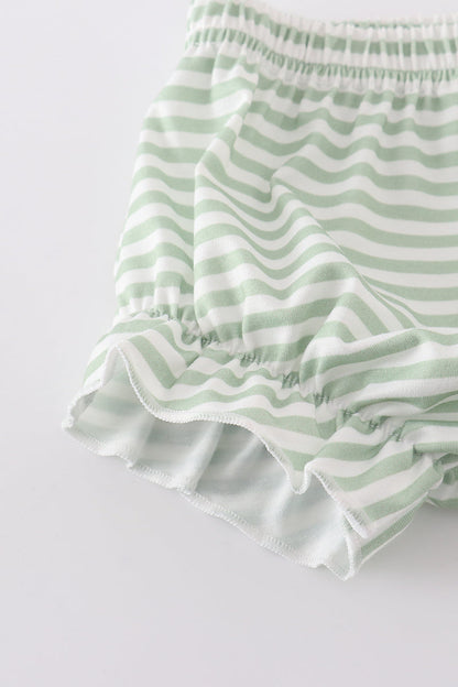 Green botanical girl bloomer set