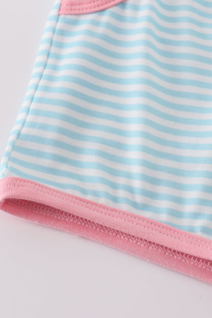 Pink stripe print set