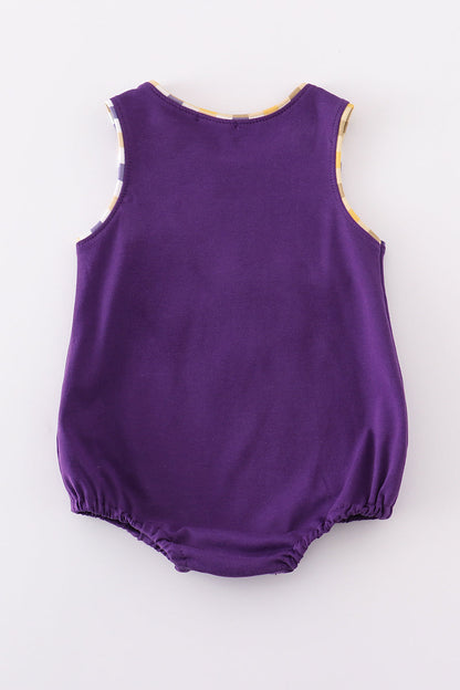 Purple gold LSU applique bubble