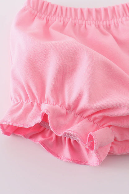 Pink leopard bloomer set