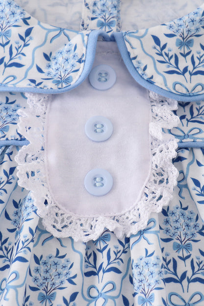 Blue toile garden bow dress