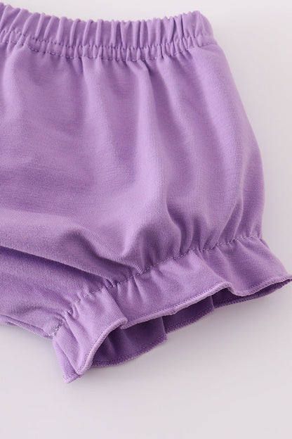 Purple sailboats embroidery bloomer set