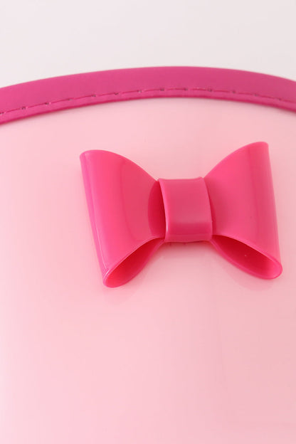 Pink bow rain boots