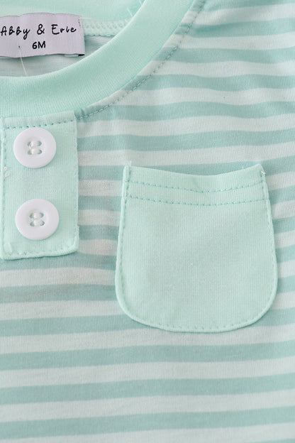 Mint stripe bloomer set