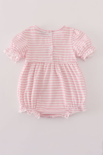 Pink stripe football french knot embroidery bubble