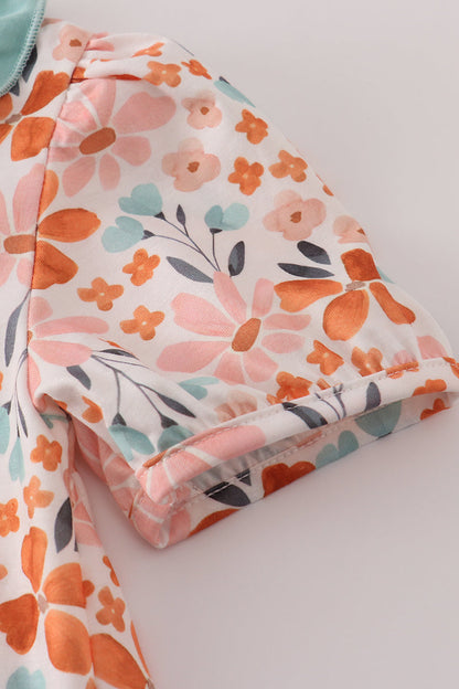 Sage floral ruffle dress