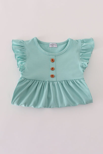 Sage floral ruffle pants set